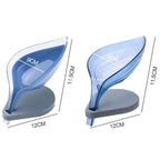 Leaf Shape Soap Box Bathroom soap holder Dish Storage Plate Tray Bathroom Soap Holder Case Bathroom Supplies bathroom gadgets Drainage Soap Holder-Leaf Soap Storage Box-Vertical Manual Soap Holder-Suction Cup Drain Soap Box for Shower Bathroom Kitchen Stevvex