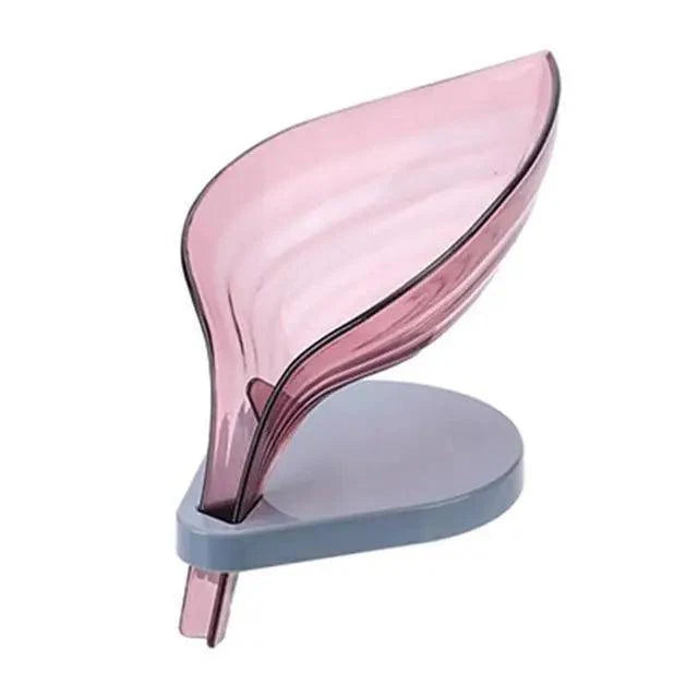 Leaf Shape Soap Box Bathroom soap holder Dish Storage Plate Tray Bathroom Soap Holder Case Bathroom Supplies bathroom gadgets Drainage Soap Holder-Leaf Soap Storage Box-Vertical Manual Soap Holder-Suction Cup Drain Soap Box for Shower Bathroom Kitchen Stevvex