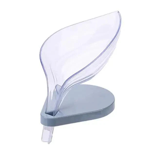 Leaf Shape Soap Box Bathroom soap holder Dish Storage Plate Tray Bathroom Soap Holder Case Bathroom Supplies bathroom gadgets Drainage Soap Holder-Leaf Soap Storage Box-Vertical Manual Soap Holder-Suction Cup Drain Soap Box for Shower Bathroom Kitchen Stevvex