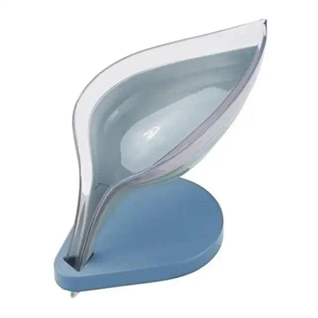 Leaf Shape Soap Box Bathroom soap holder Dish Storage Plate Tray Bathroom Soap Holder Case Bathroom Supplies bathroom gadgets Drainage Soap Holder-Leaf Soap Storage Box-Vertical Manual Soap Holder-Suction Cup Drain Soap Box for Shower Bathroom Kitchen Stevvex