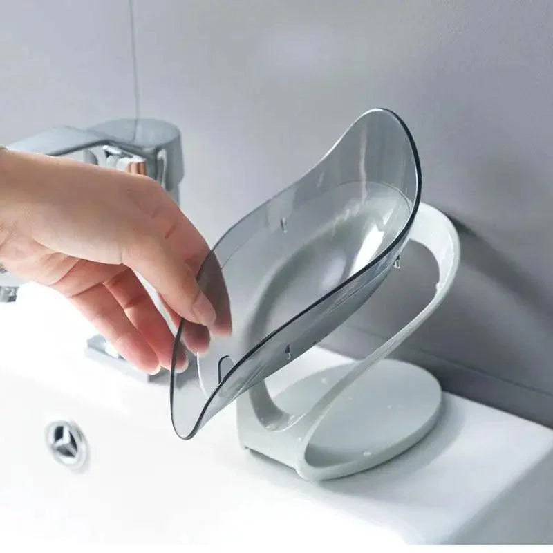 Leaf Shape Soap Box Creative Drain Soap Holder Bathroom Soap Holder Free Perforated Soap Dish For Bathroom Suction Cup Soap Dish Soap Dish with Draining Tray Soap Holder Saver for Shower Bathroom Keep Soap Bars Dry Clean Stevvex