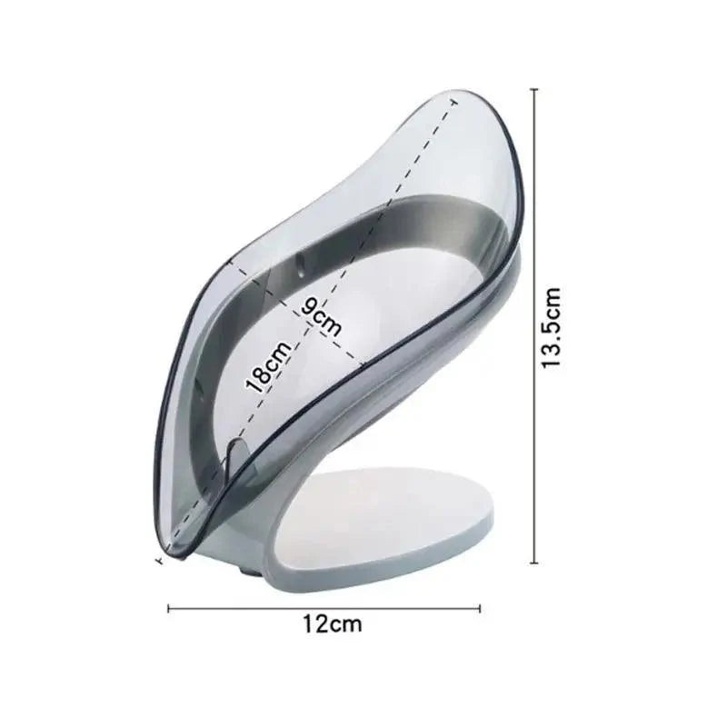 Leaf Shape Soap Box Creative Drain Soap Holder Bathroom Soap Holder Free Perforated Soap Dish For Bathroom Suction Cup Soap Dish Soap Dish with Draining Tray Soap Holder Saver for Shower Bathroom Keep Soap Bars Dry Clean Stevvex