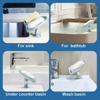 Leaf Shape Soap Box Creative Drain Soap Holder Bathroom Soap Holder Free Perforated Soap Dish For Bathroom Suction Cup Soap Dish Soap Dish with Draining Tray Soap Holder Saver for Shower Bathroom Keep Soap Bars Dry Clean Stevvex