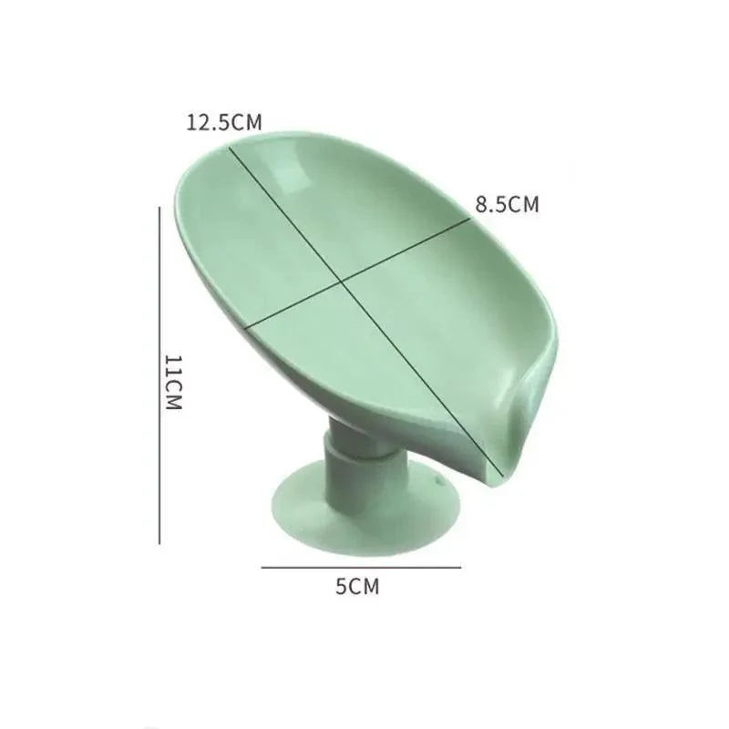 Leaf Shape Soap Box Drain Soap Holder Box Bathroom Accessories Toilet Laundry Soap Box Tray Gadgets Soap Holder Leaf-Shape Self Draining Soap Dish Holder Not Punched Easy Clean Bar Soap Holder With Suction Cup Soap Dish Suitable For Bathroom Kitchen Stevvex