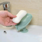 Leaf Shape Soap Box Drain Soap Holder Box Bathroom Accessories Toilet Laundry Soap Box Tray Gadgets Soap Holder Leaf-Shape Self Draining Soap Dish Holder Not Punched Easy Clean Bar Soap Holder With Suction Cup Soap Dish Suitable For Bathroom Kitchen Stevvex