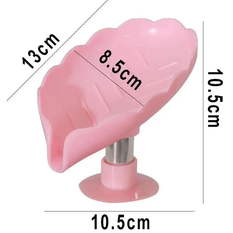 Leaf Shape Soap Box Drain Soap Holder Box Kichen Bathroom Accessories Toilet Laundry Soap Box Bathroom Supplies Tray Gadgets Soap Holder Leaf-Shape Self Draining Soap Dish Holder Not Punched Easy Clean Bar Soap Holder With Suction Cup Soap Dish Stevvex