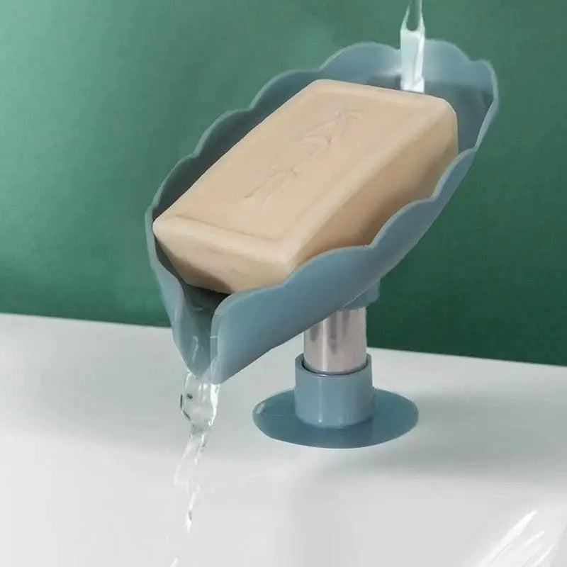 Leaf Shape Soap Box Drain Soap Holder Box Kichen Bathroom Accessories Toilet Laundry Soap Box Bathroom Supplies Tray Gadgets Soap Holder Leaf-Shape Self Draining Soap Dish Holder Not Punched Easy Clean Bar Soap Holder With Suction Cup Soap Dish Stevvex