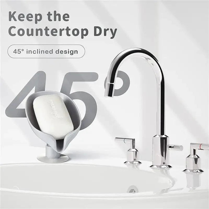 Leaf Shape Soap Box Drain Soap Holder Box Kichen Bathroom Accessories Toilet Laundry Soap Box Bathroom Supplies Tray Gadgets Soap Holder Leaf-Shape Self Draining Soap Dish Holder Not Punched Easy Clean Bar Soap Holder With Suction Cup Soap Dish Stevvex