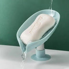 Leaf Shaped Soap Dish Holder Suction Cup Soap Dish For Bathroom Shower Soap Box Sponge Soap Holder Storage Tray Soap container Soap Dish Holder Lotus Leaf Shape With Suction Cup Drain Detachable Soap Box Not Punched Toilet Bath Drain Shelf Storage Stevvex