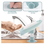 Leaf Shaped Soap Dish Holder Suction Cup Soap Dish For Bathroom Shower Soap Box Sponge Soap Holder Storage Tray Soap container Soap Dish Holder Lotus Leaf Shape With Suction Cup Drain Detachable Soap Box Not Punched Toilet Bath Drain Shelf Storage Stevvex