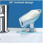 Leaf Shaped Soap Dish Holder Suction Cup Soap Dish For Bathroom Shower Soap Box Sponge Soap Holder Storage Tray Soap container Soap Dish Holder Lotus Leaf Shape With Suction Cup Drain Detachable Soap Box Not Punched Toilet Bath Drain Shelf Storage Stevvex