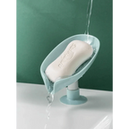 Leaf Shaped Soap Dish Holder Suction Cup Soap Dish For Bathroom Shower Soap Box Sponge Soap Holder Storage Tray Soap container Soap Dish Holder Lotus Leaf Shape With Suction Cup Drain Detachable Soap Box Not Punched Toilet Bath Drain Shelf Storage Stevvex