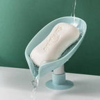Leaf Shaped Soap Dish Holder Suction Cup Soap Dish For Bathroom Shower Soap Box Sponge Soap Holder Storage Tray Soap container Soap Dish Holder Lotus Leaf Shape With Suction Cup Drain Detachable Soap Box Not Punched Toilet Bath Drain Shelf Storage Stevvex