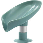 Leaf Shaped Soap Dish Holder Suction Cup Soap Dish For Bathroom Shower Soap Box Sponge Soap Holder Storage Tray Soap container Soap Dish Holder Lotus Leaf Shape With Suction Cup Drain Detachable Soap Box Not Punched Toilet Bath Drain Shelf Storage Stevvex