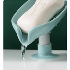 Leaf Shaped Soap Dish Holder Suction Cup Soap Dish For Bathroom Shower Soap Box Sponge Soap Holder Storage Tray Soap container Soap Dish Holder Lotus Leaf Shape With Suction Cup Drain Detachable Soap Box Not Punched Toilet Bath Drain Shelf Storage Stevvex