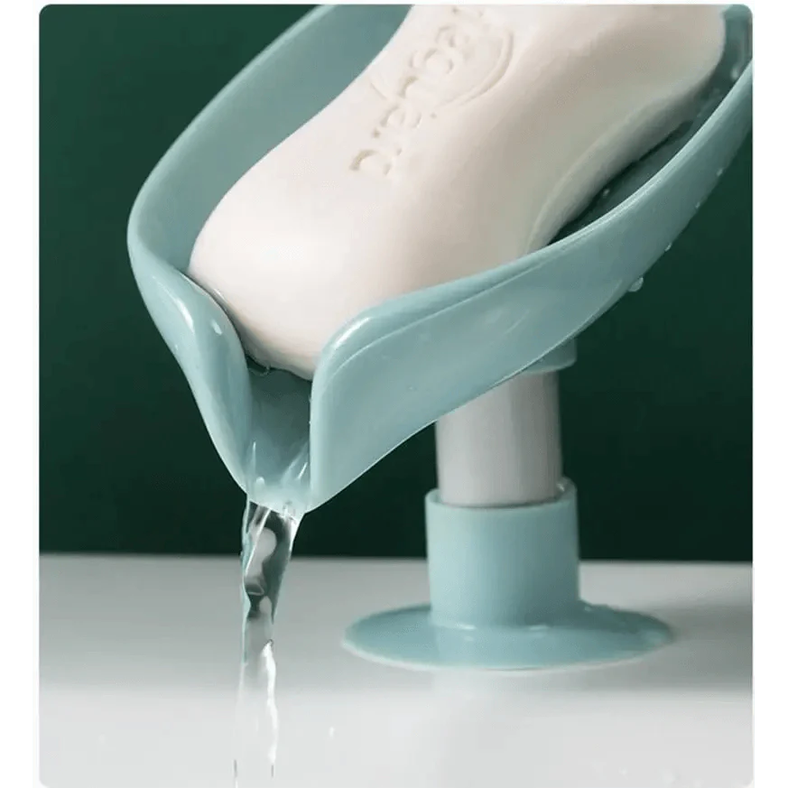 Leaf Shaped Soap Dish Holder Suction Cup Soap Dish For Bathroom Shower Soap Box Sponge Soap Holder Storage Tray Soap container Soap Dish Holder Lotus Leaf Shape With Suction Cup Drain Detachable Soap Box Not Punched Toilet Bath Drain Shelf Storage Stevvex