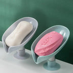 Leaf Shaped Soap Dish Holder Suction Cup Soap Dish For Bathroom Shower Soap Box Sponge Soap Holder Storage Tray Soap container Soap Dish Holder Lotus Leaf Shape With Suction Cup Drain Detachable Soap Box Not Punched Toilet Bath Drain Shelf Storage Stevvex