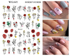 Leaf With Lines Nails Sticker Designer Fruit Nail Art 3D Decals Acrylic Designs Self Adhesive Manicure Slider Stickers Glitter Decals Love Nail Sequins Laser Heart Nail Supplies Sparkle Nail Accessories Star Accessories Heart Nail Art Stevvex