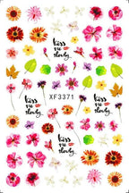 Leaf With Lines Nails Sticker Designer Fruit Nail Art 3D Decals Acrylic Designs Self Adhesive Manicure Slider Stickers Glitter Decals Love Nail Sequins Laser Heart Nail Supplies Sparkle Nail Accessories Star Accessories Heart Nail Art Stevvex