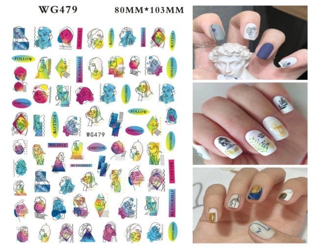 Leaf With Lines Nails Sticker Designer Fruit Nail Art 3D Decals Acrylic Designs Self Adhesive Manicure Slider Stickers Glitter Decals Love Nail Sequins Laser Heart Nail Supplies Sparkle Nail Accessories Star Accessories Heart Nail Art Stevvex