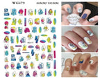 Leaf With Lines Nails Sticker Designer Fruit Nail Art 3D Decals Acrylic Designs Self Adhesive Manicure Slider Stickers Glitter Decals Love Nail Sequins Laser Heart Nail Supplies Sparkle Nail Accessories Star Accessories Heart Nail Art Stevvex