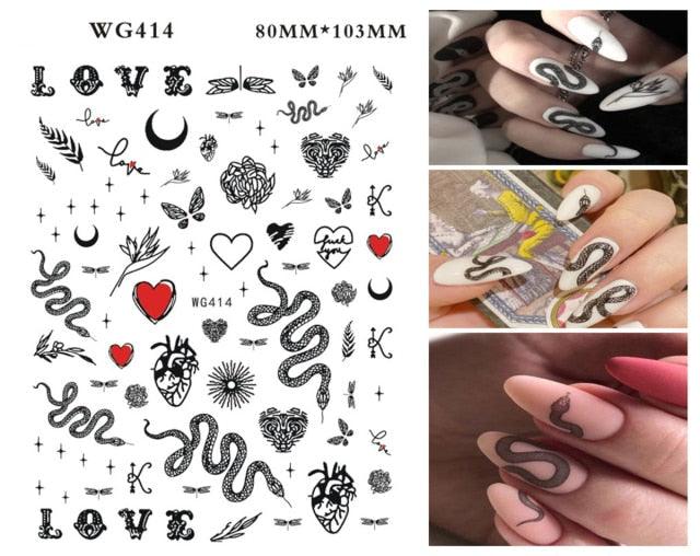 Leaf With Lines Nails Sticker Designer Fruit Nail Art 3D Decals Acrylic Designs Self Adhesive Manicure Slider Stickers Glitter Decals Love Nail Sequins Laser Heart Nail Supplies Sparkle Nail Accessories Star Accessories Heart Nail Art Stevvex