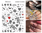 Leaf With Lines Nails Sticker Designer Fruit Nail Art 3D Decals Acrylic Designs Self Adhesive Manicure Slider Stickers Glitter Decals Love Nail Sequins Laser Heart Nail Supplies Sparkle Nail Accessories Star Accessories Heart Nail Art Stevvex