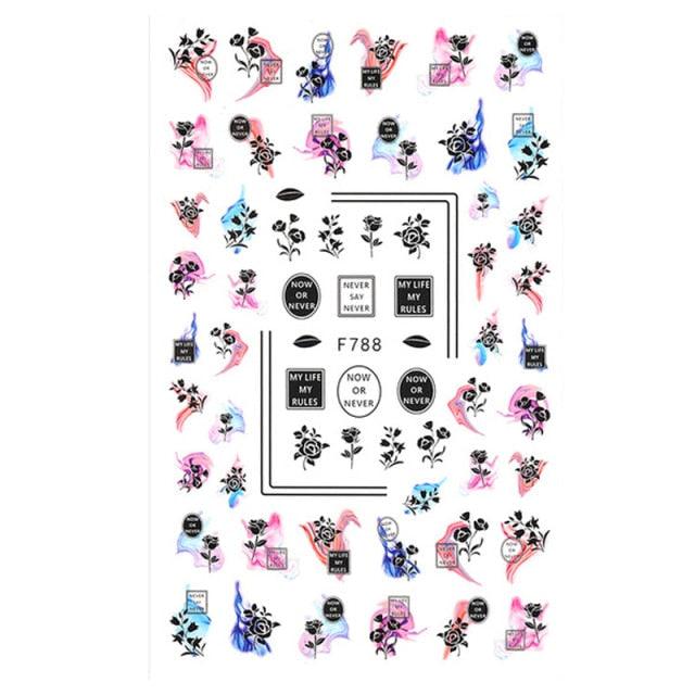 Leaf With Lines Nails Sticker Designer Fruit Nail Art 3D Decals Acrylic Designs Self Adhesive Manicure Slider Stickers Glitter Decals Love Nail Sequins Laser Heart Nail Supplies Sparkle Nail Accessories Star Accessories Heart Nail Art Stevvex