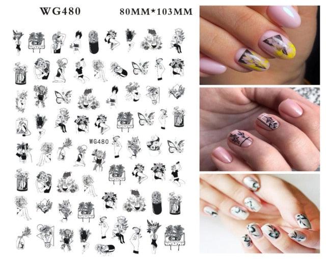 Leaf With Lines Nails Sticker Designer Fruit Nail Art 3D Decals Acrylic Designs Self Adhesive Manicure Slider Stickers Glitter Decals Love Nail Sequins Laser Heart Nail Supplies Sparkle Nail Accessories Star Accessories Heart Nail Art Stevvex