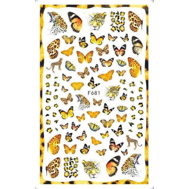 Leaf With Lines Nails Sticker Designer Fruit Nail Art 3D Decals Acrylic Designs Self Adhesive Manicure Slider Stickers Glitter Decals Love Nail Sequins Laser Heart Nail Supplies Sparkle Nail Accessories Star Accessories Heart Nail Art Stevvex