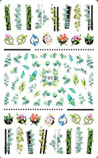 Leaf With Lines Nails Sticker Designer Fruit Nail Art 3D Decals Acrylic Designs Self Adhesive Manicure Slider Stickers Glitter Decals Love Nail Sequins Laser Heart Nail Supplies Sparkle Nail Accessories Star Accessories Heart Nail Art Stevvex
