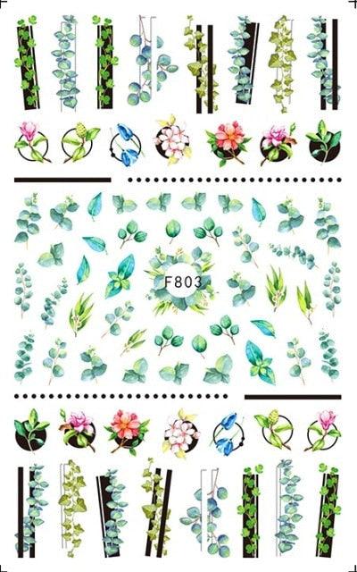 Leaf With Lines Nails Sticker Designer Fruit Nail Art 3D Decals Acrylic Designs Self Adhesive Manicure Slider Stickers Glitter Decals Love Nail Sequins Laser Heart Nail Supplies Sparkle Nail Accessories Star Accessories Heart Nail Art Stevvex