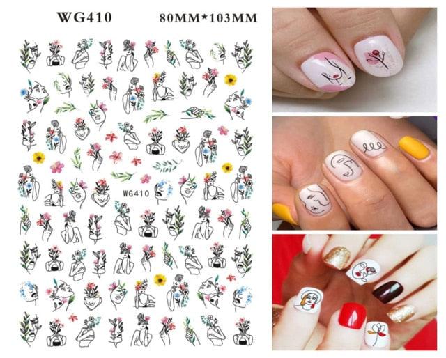 Leaf With Lines Nails Sticker Designer Fruit Nail Art 3D Decals Acrylic Designs Self Adhesive Manicure Slider Stickers Glitter Decals Love Nail Sequins Laser Heart Nail Supplies Sparkle Nail Accessories Star Accessories Heart Nail Art Stevvex