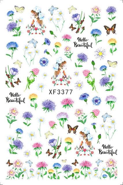 Leaf With Lines Nails Sticker Designer Fruit Nail Art 3D Decals Acrylic Designs Self Adhesive Manicure Slider Stickers Glitter Decals Love Nail Sequins Laser Heart Nail Supplies Sparkle Nail Accessories Star Accessories Heart Nail Art Stevvex