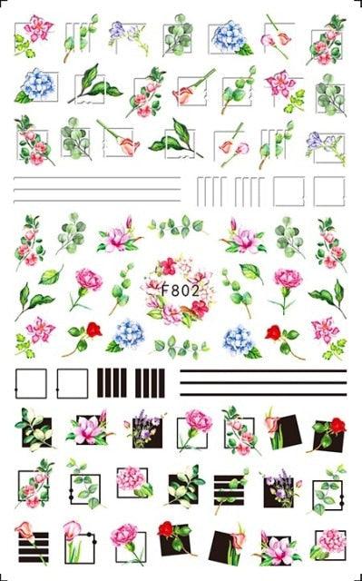 Leaf With Lines Nails Sticker Designer Fruit Nail Art 3D Decals Acrylic Designs Self Adhesive Manicure Slider Stickers Glitter Decals Love Nail Sequins Laser Heart Nail Supplies Sparkle Nail Accessories Star Accessories Heart Nail Art Stevvex