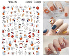 Leaf With Lines Nails Sticker Designer Fruit Nail Art 3D Decals Acrylic Designs Self Adhesive Manicure Slider Stickers Glitter Decals Love Nail Sequins Laser Heart Nail Supplies Sparkle Nail Accessories Star Accessories Heart Nail Art Stevvex
