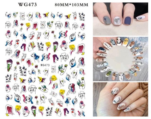 Leaf With Lines Nails Sticker Designer Fruit Nail Art 3D Decals Acrylic Designs Self Adhesive Manicure Slider Stickers Glitter Decals Love Nail Sequins Laser Heart Nail Supplies Sparkle Nail Accessories Star Accessories Heart Nail Art Stevvex