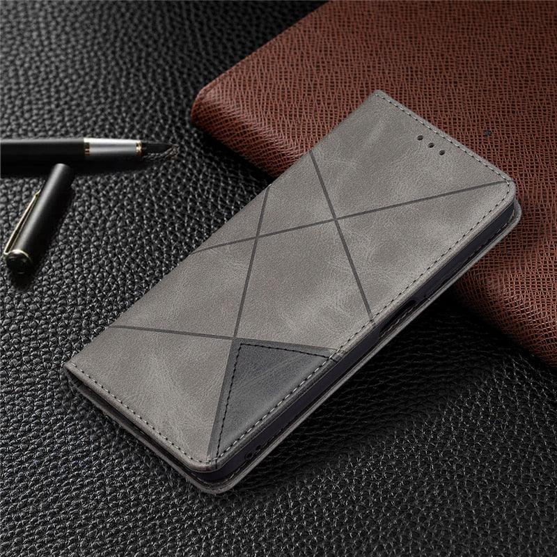 Leather Case For iPhone 11 12 13 14 Pro Max Mini XR XS Max X Flip Case Cover For iPhone SE Brown Leather Flip Case with Invisible Magnet and Card Slot Protective Case Stevvex