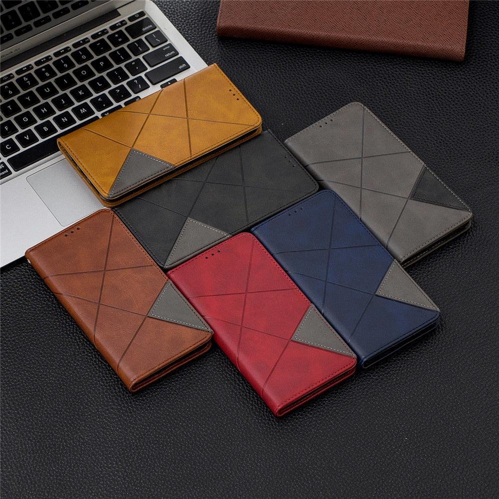 Leather Case For iPhone 11 12 13 14 Pro Max Mini XR XS Max X Flip Case Cover For iPhone SE Brown Leather Flip Case with Invisible Magnet and Card Slot Protective Case Stevvex