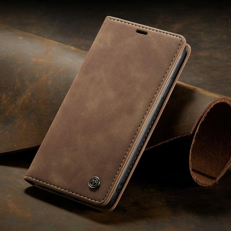 Leather Case For iPhone 14 13 11 12 Mini Pro XS XR Max Luxury Magnetic Flip Phone Case For iPhone Business Classic Wallet Cover Leather Magnetic Flip Back Stand Case/Cover Stevvex
