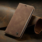 Leather Case For iPhone 14 13 11 12 Mini Pro XS XR Max Luxury Magnetic Flip Phone Case For iPhone Business Classic Wallet Cover Leather Magnetic Flip Back Stand Case/Cover Stevvex