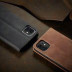 Leather Case For iPhone 14 13 11 12 Mini Pro XS XR Max Luxury Magnetic Flip Phone Case For iPhone Business Classic Wallet Cover Leather Magnetic Flip Back Stand Case/Cover Stevvex