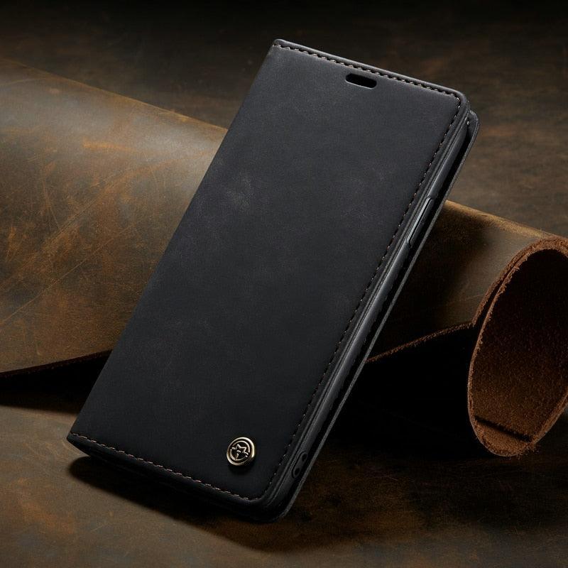 Leather Case For iPhone 14 13 11 12 Mini Pro XS XR Max Luxury Magnetic Flip Phone Case For iPhone Business Classic Wallet Cover Leather Magnetic Flip Back Stand Case/Cover Stevvex
