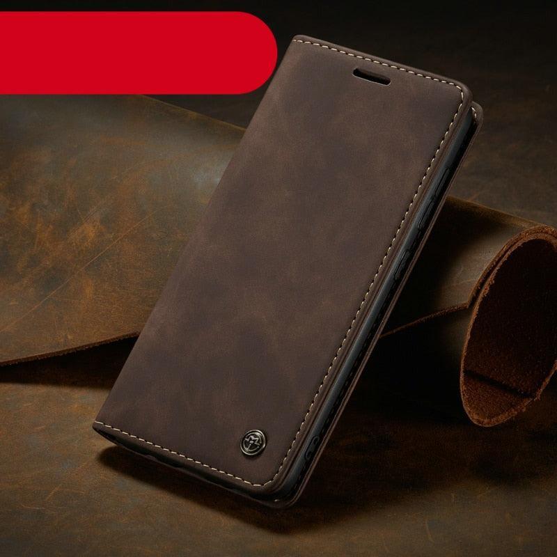 Leather Case For iPhone 14 13 11 12 Mini Pro XS XR Max Luxury Magnetic Flip Phone Case For iPhone Business Classic Wallet Cover Leather Magnetic Flip Back Stand Case/Cover Stevvex