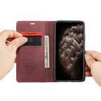 Leather Case For iPhone 14 13 11 12 Mini Pro XS XR Max Luxury Magnetic Flip Phone Case For iPhone Business Classic Wallet Cover Leather Magnetic Flip Back Stand Case/Cover Stevvex