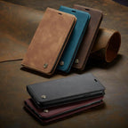 Leather Case For iPhone 14 13 11 12 Mini Pro XS XR Max Luxury Magnetic Flip Phone Case For iPhone Business Classic Wallet Cover Leather Magnetic Flip Back Stand Case/Cover Stevvex
