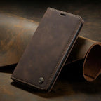 Leather Case For iPhone 14 13 11 12 Mini Pro XS XR Max Luxury Magnetic Flip Phone Case For iPhone Business Classic Wallet Cover Leather Magnetic Flip Back Stand Case/Cover Stevvex