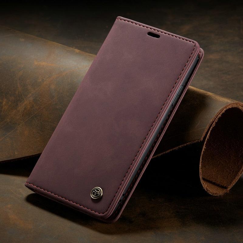 Leather Case For iPhone 14 13 11 12 Mini Pro XS XR Max Luxury Magnetic Flip Phone Case For iPhone Business Classic Wallet Cover Leather Magnetic Flip Back Stand Case/Cover Stevvex