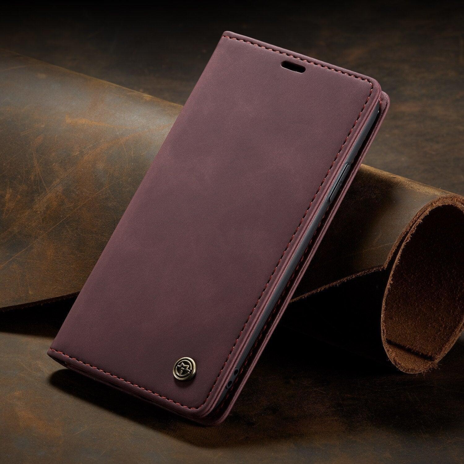 Leather Case For iPhone 14 13 11 12 Mini Pro XS XR Max Luxury Magnetic Flip Phone Case For iPhone Business Classic Wallet Cover Leather Magnetic Flip Back Stand Case/Cover Stevvex
