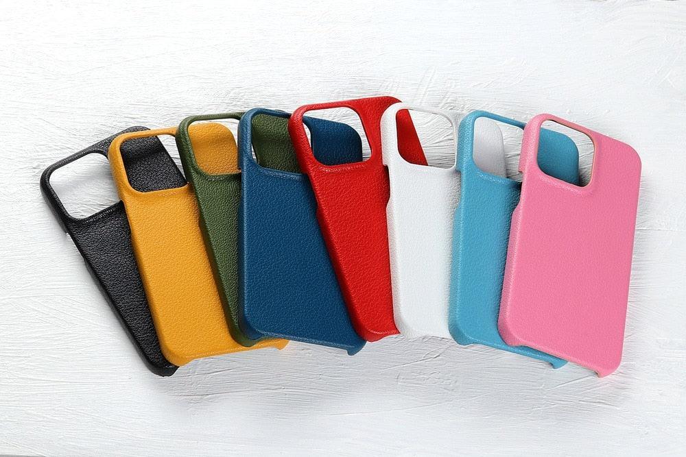 Leather Case For iPhone 14 13 12 Pro Max 13 Mini 14 Back Cover Simple Classic Quality Shockproof High Protection Leather Soft Grip Phone Back Cover For iPhone Stevvex